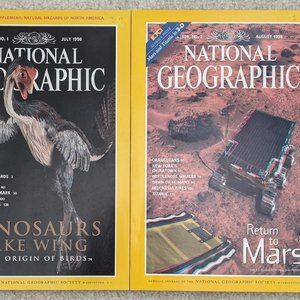 2 vintage 1998 National Geographic magazines